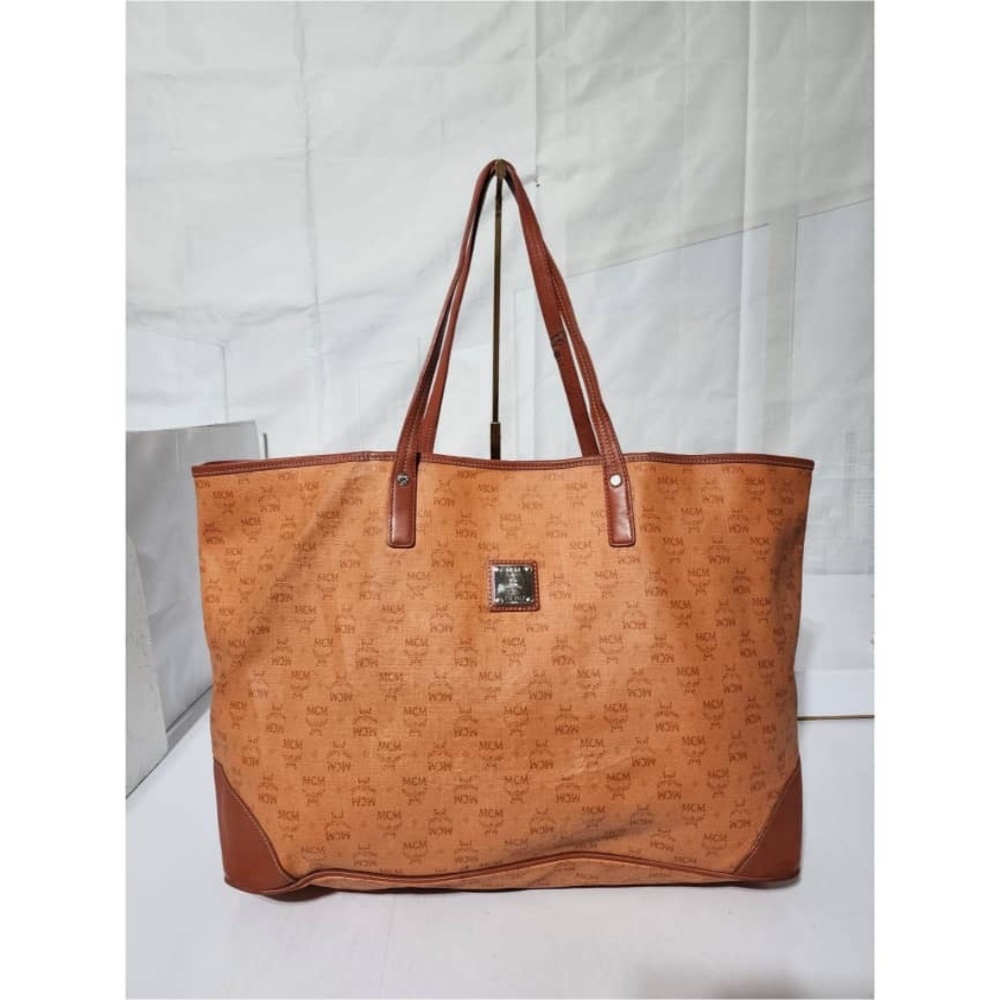 Authentic MCM Visetos Tote Bag Brown